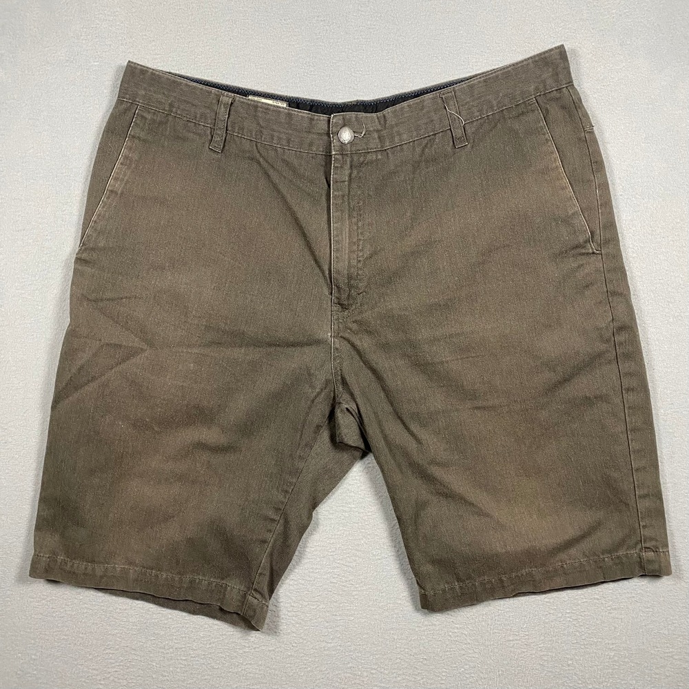 Volcom Vmonty Shorts Mens 36 Brown Chino Skate Casual A0931350 Dark Khaki
